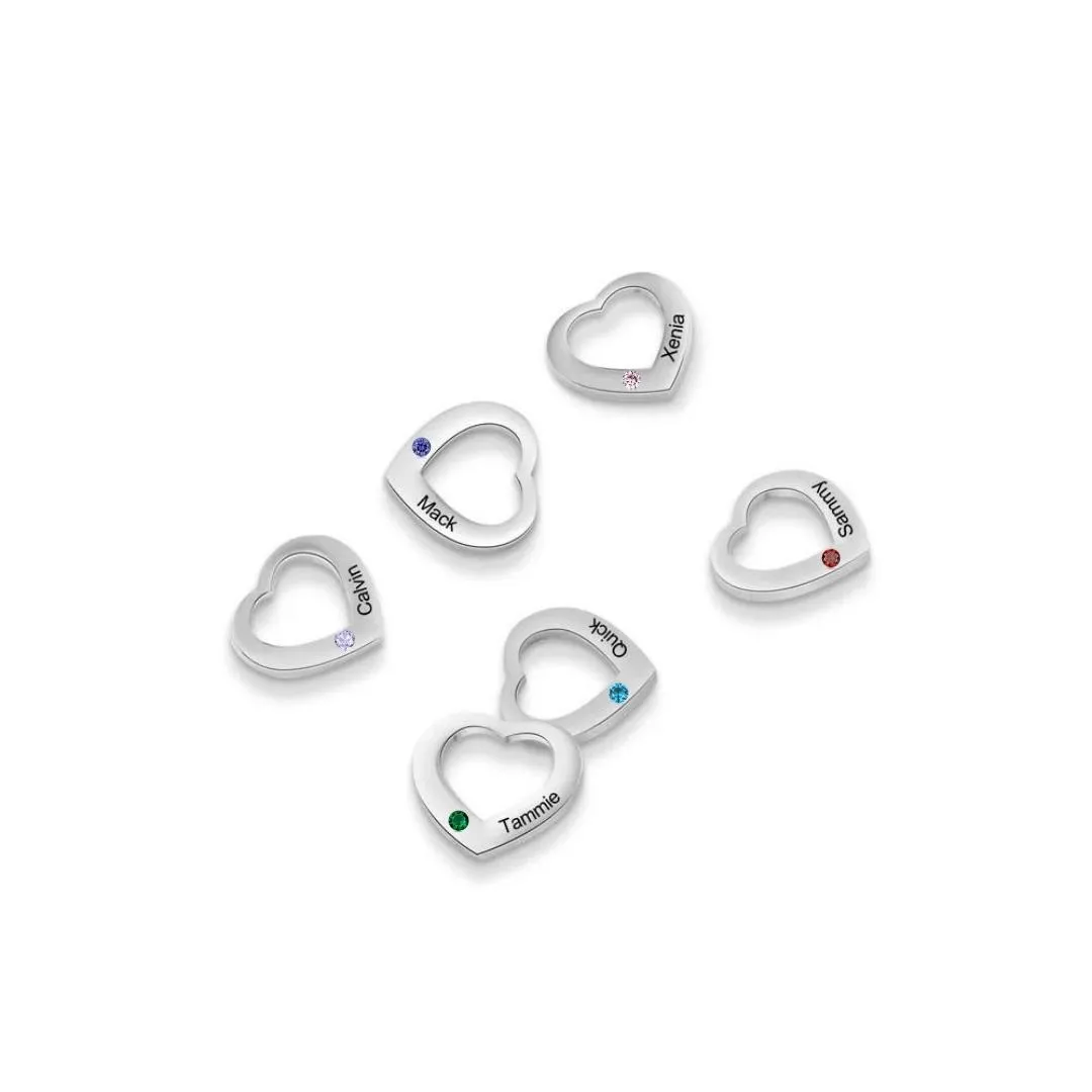 Ciondolo Cuore 1 nome Inciso Per Braccialetto