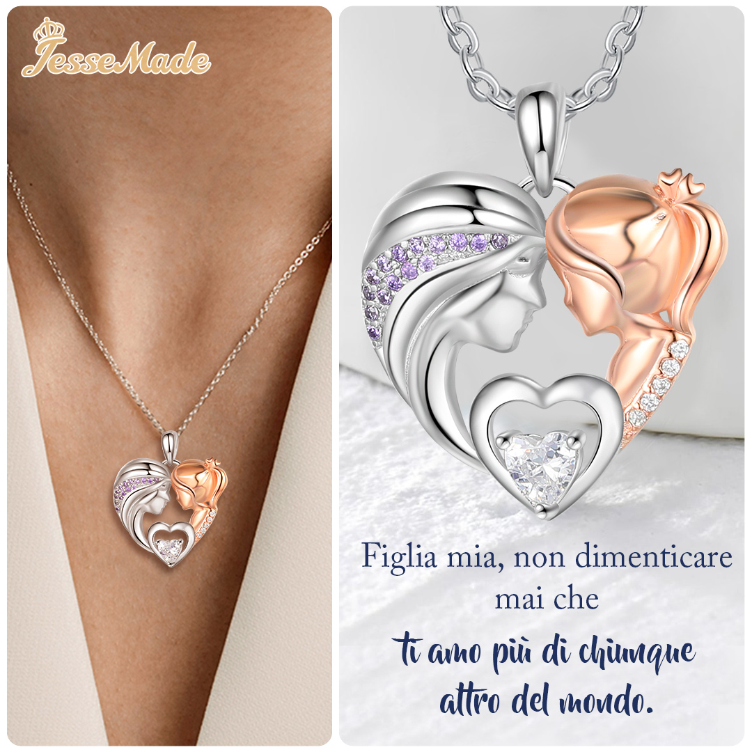 Mamma Mia Collana rosa cuore per carina figlia👧