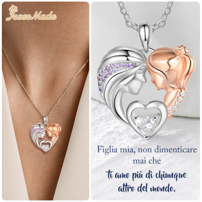 Mamma Mia Collana rosa cuore per carina figlia👧