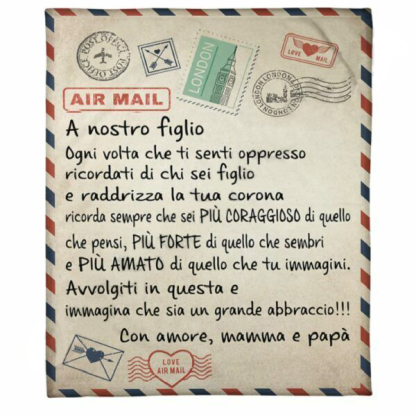 Lettera per mio figlio coperta da mamma papà regalo famiglia