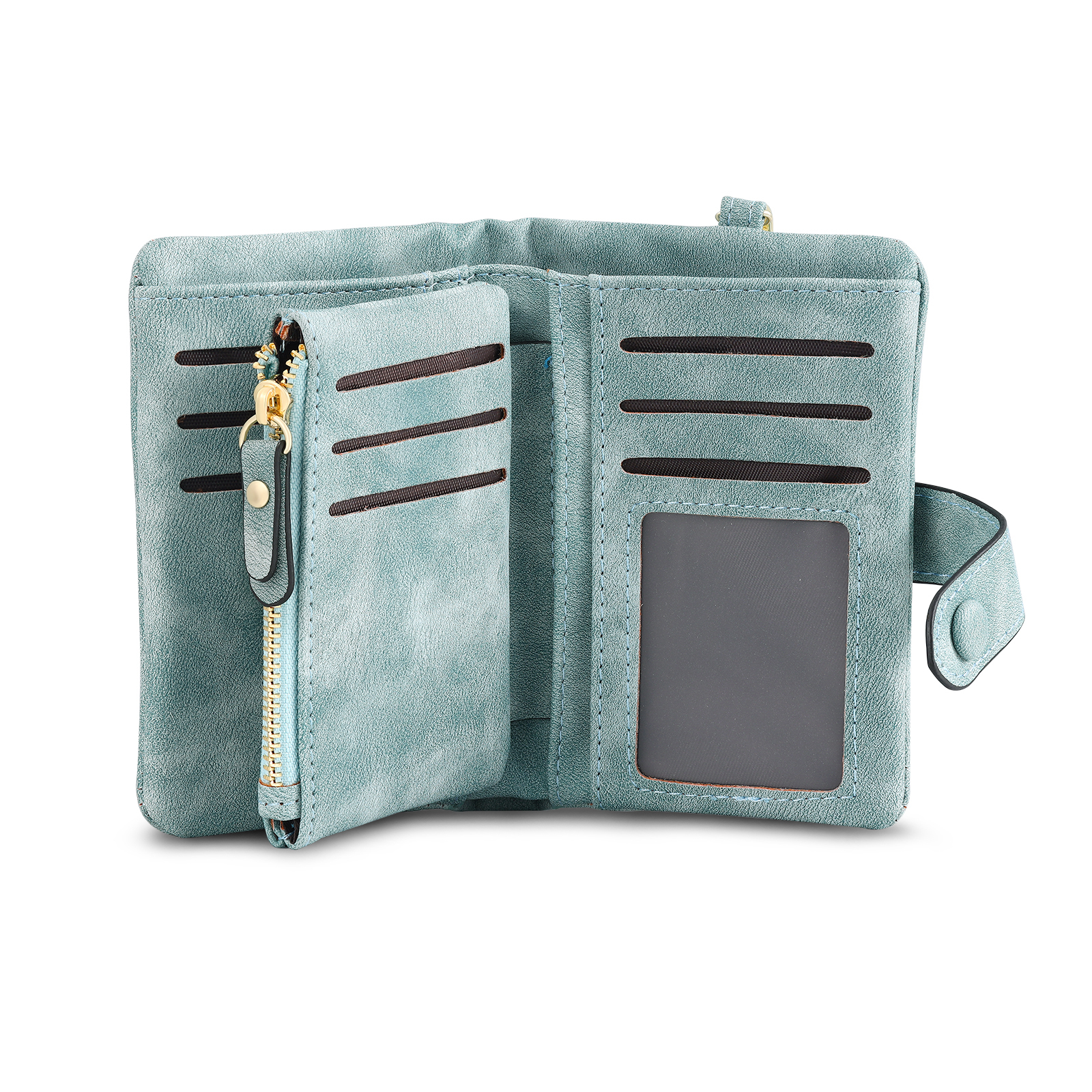 Portafoglio in PU pelle con 5 nomi & 2 testi & 1 foto personalizzati per mamma