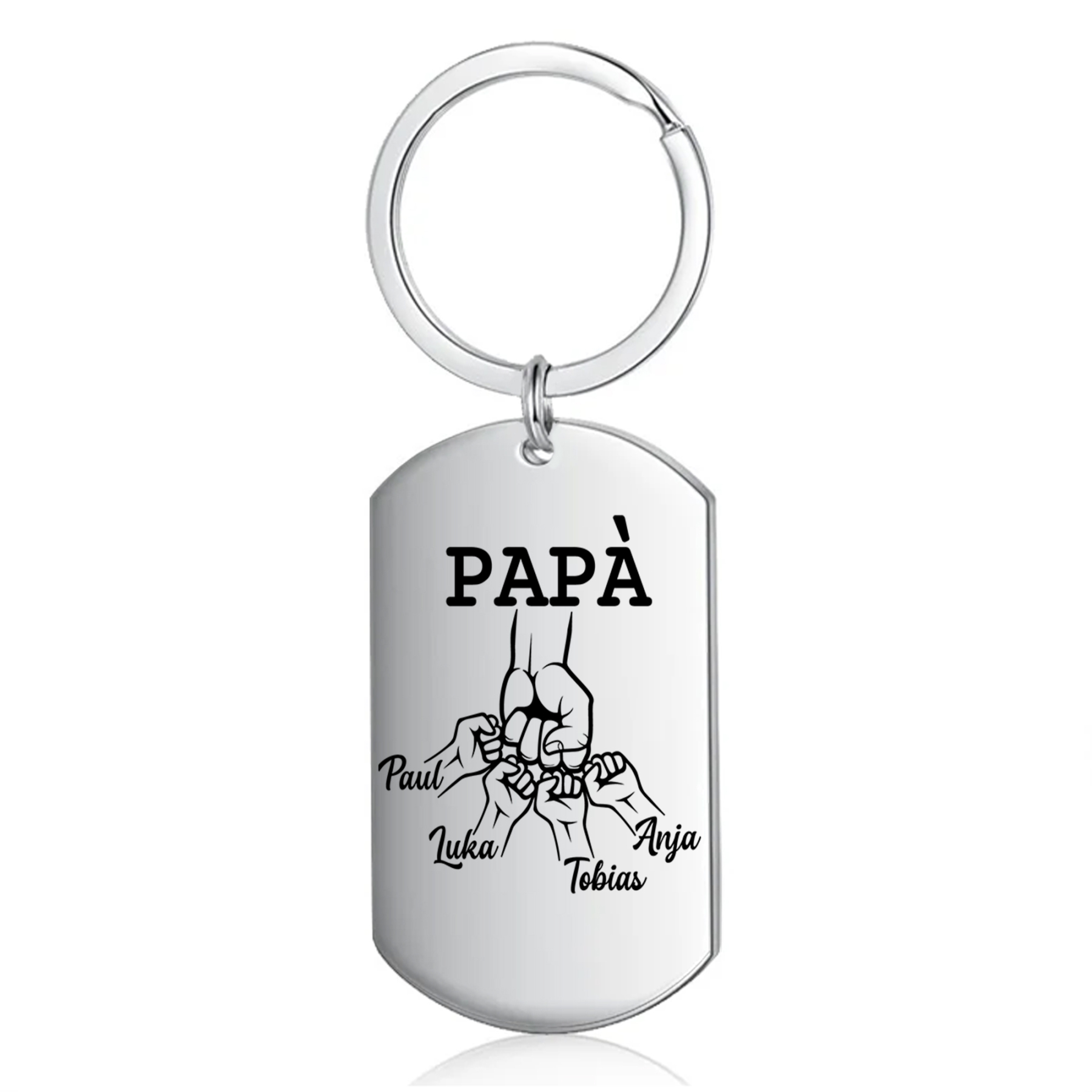 Non dimenticare mai che ti amo-Pugno a pugno Portachiavi 4 nomi regalo per papà