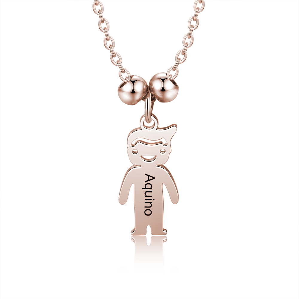 Collana con ciondolo bambino felice personalizzabile 1 nome