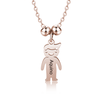 Collana con ciondolo bambino felice personalizzabile 1 nome