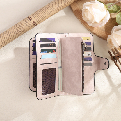 Portafoglio in PU pelle con 1 letetra & 1 testo & 1 nome & 1 foto personalizzati per mamma/nonna