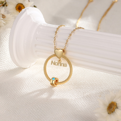 Collana con ciondolo nonna 1 nome incisione e pietra di nascita personalizzata
