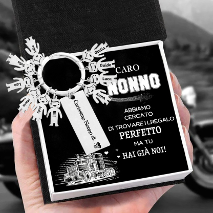 Portachiavi con ciondolo bambino 10 nomi personalizzati regalo per nonno festa dei nonni