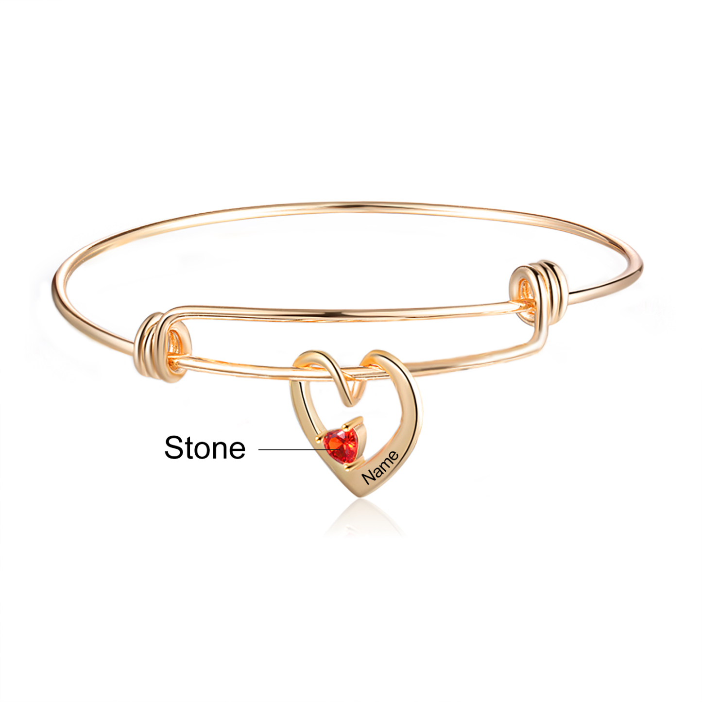 Bracciale con 1 nome personalizzati e 1 pietre di nascita