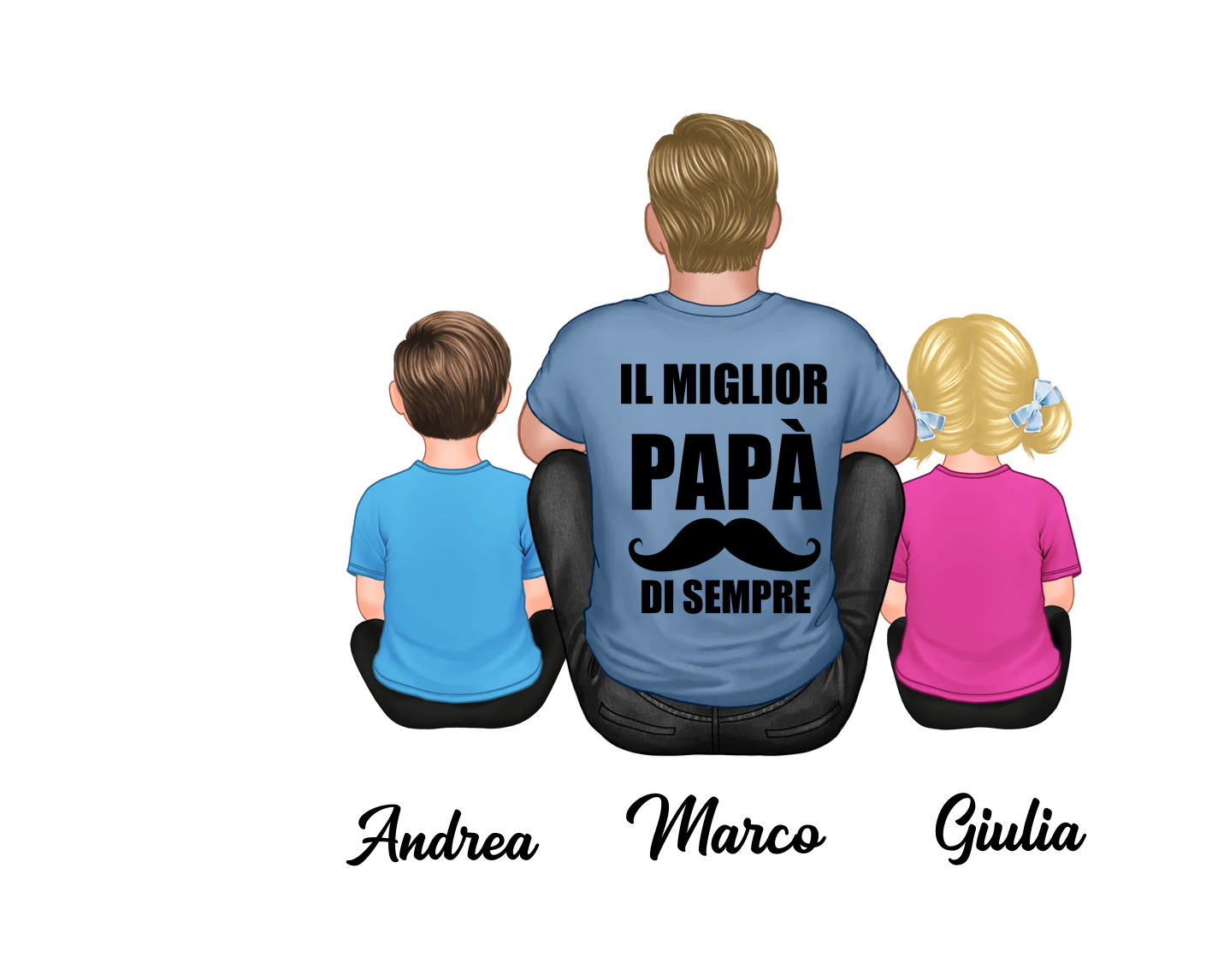 [Copy]Portafoglio in Pelle Nera Personalizzato con 3 Nomi e 1 Foto - Design con Pugno - Regalo Elegante per Papà | Jessemade