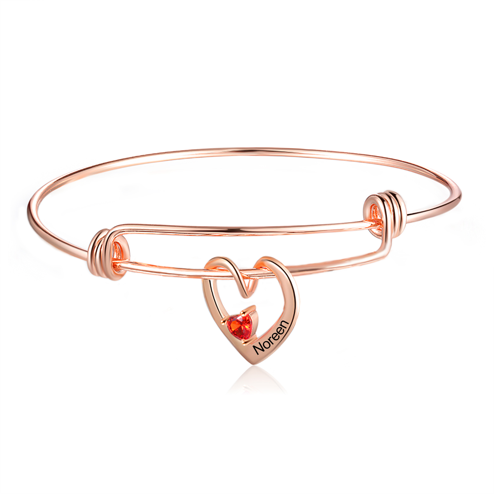 Bracciale con 1 nome personalizzati e 1 pietre di nascita