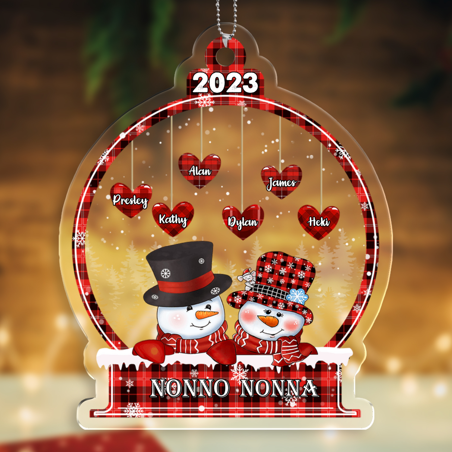 Decorazione appesa domestica ornamento acrilico gnomo gnoma personalizzato nonni nonno nonna