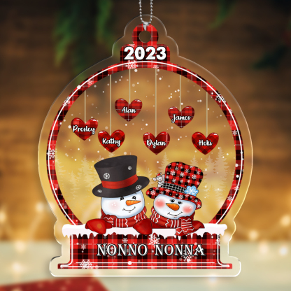 Decorazione appesa domestica ornamento acrilico gnomo gnoma personalizzato nonni nonno nonna