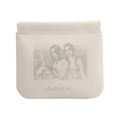 Portamonete in PU pelle con 1 foto personalizzata per donna