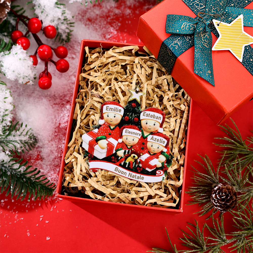Ornamenti di Natale 4 Nomi e testi personalizzati 