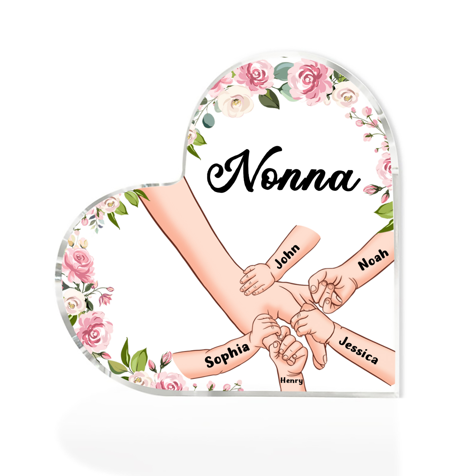 Decorazione da casa mano a mano personalizzati 5 nomi regalo festa della mamma