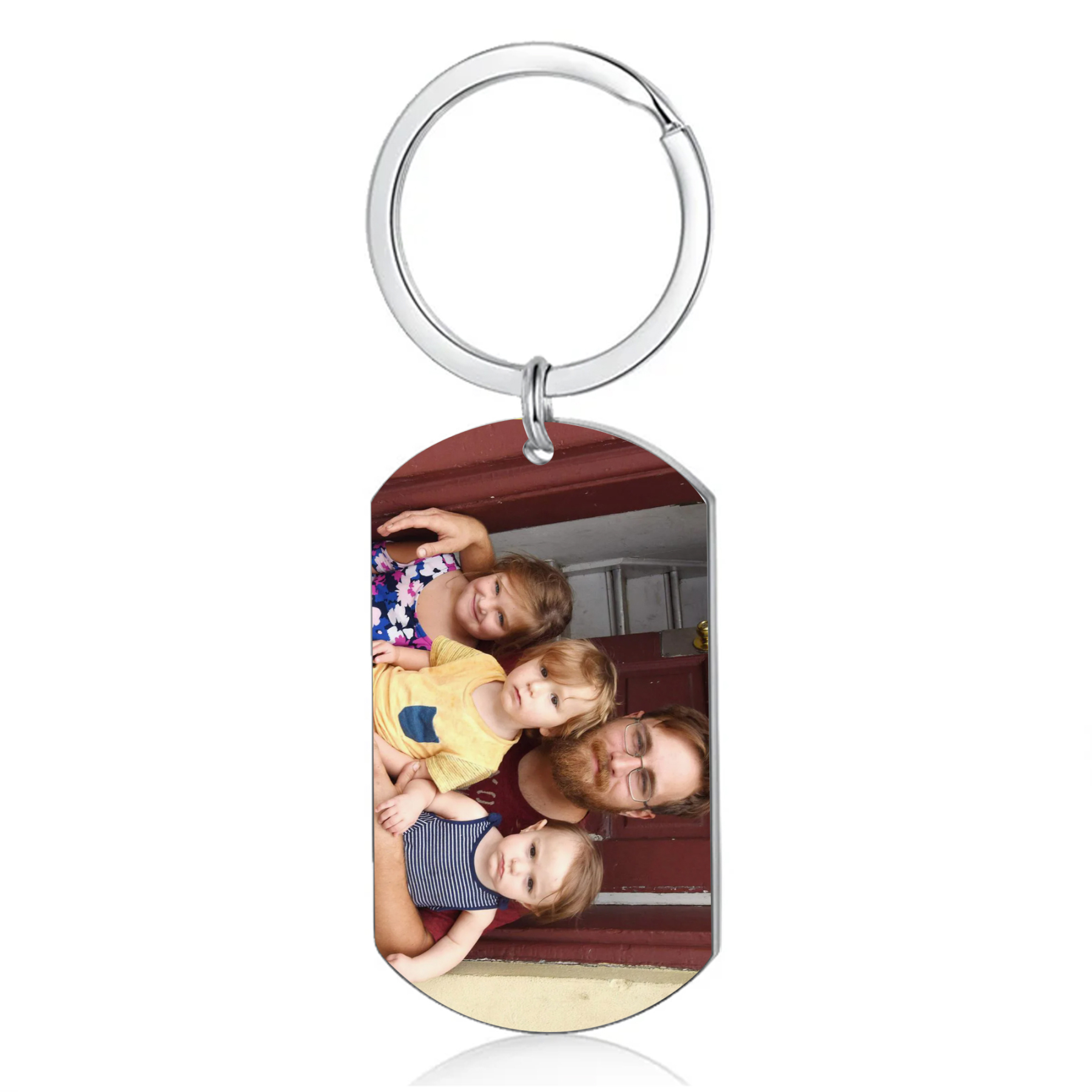 Portachiavi Personalizzato per Uomo – Incisione di 4 Nomi & Foto – Regalo Speciale per Papà/Nonno | Jessemade
