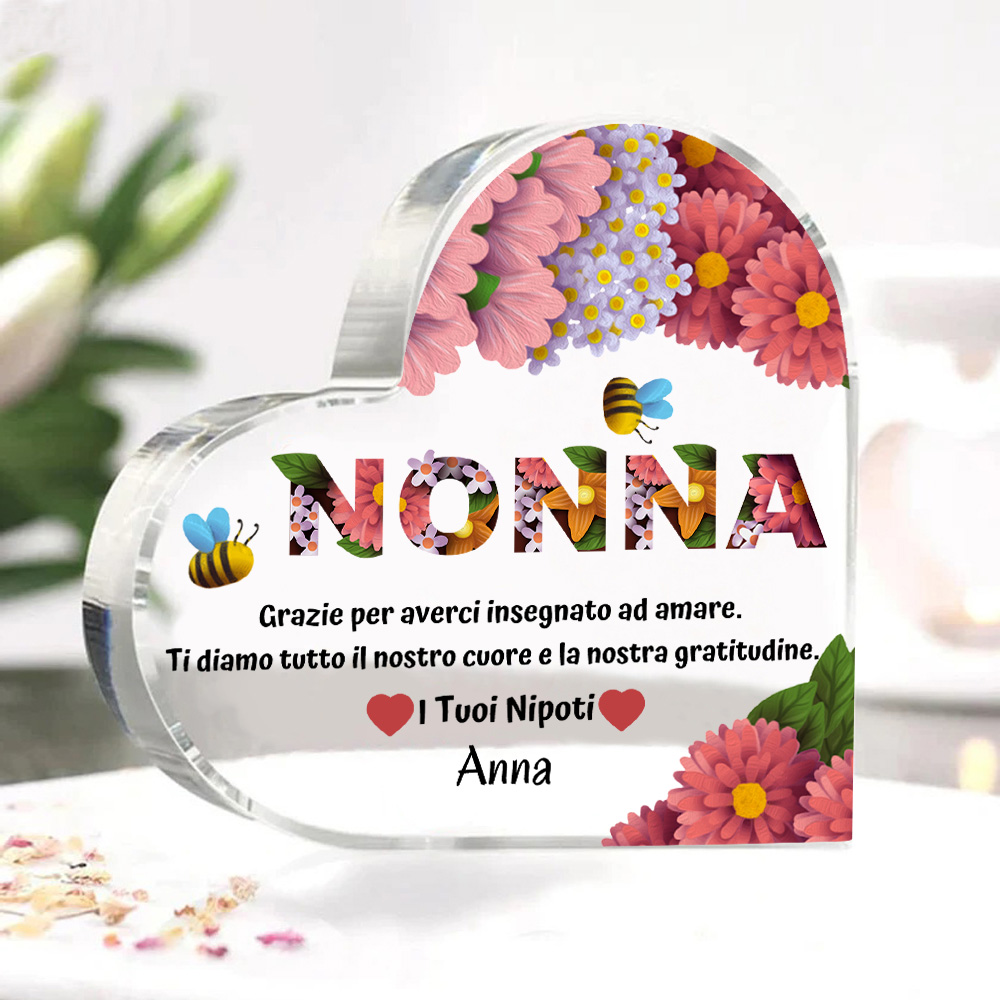 Festa della Mamma NONNA Grazie per averci insegnato-deco acrilico per mamma donna regalo natale