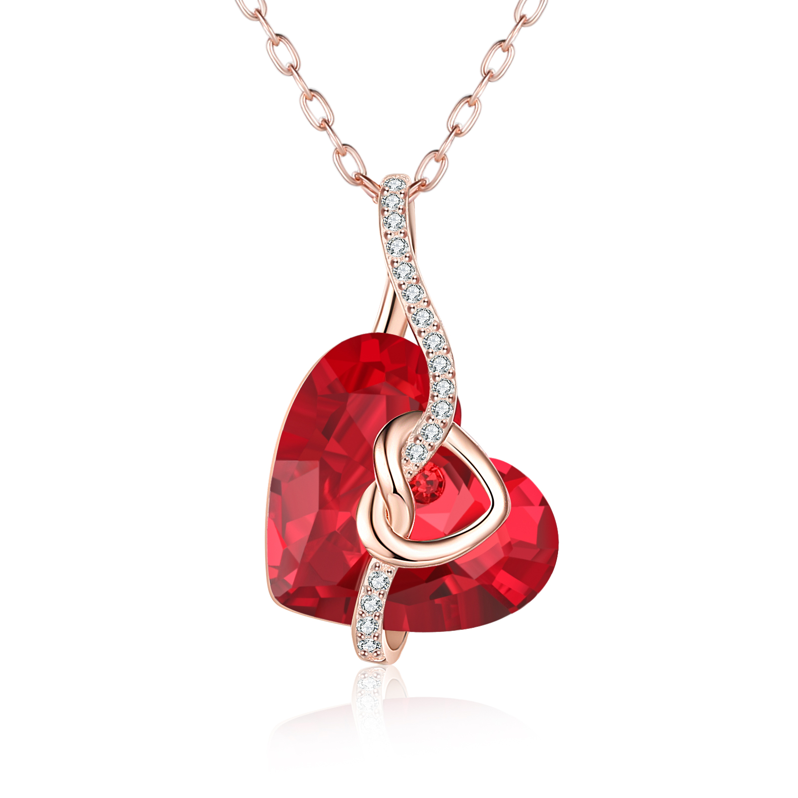 Collana cuore pietra e cuore bel regalo per donna