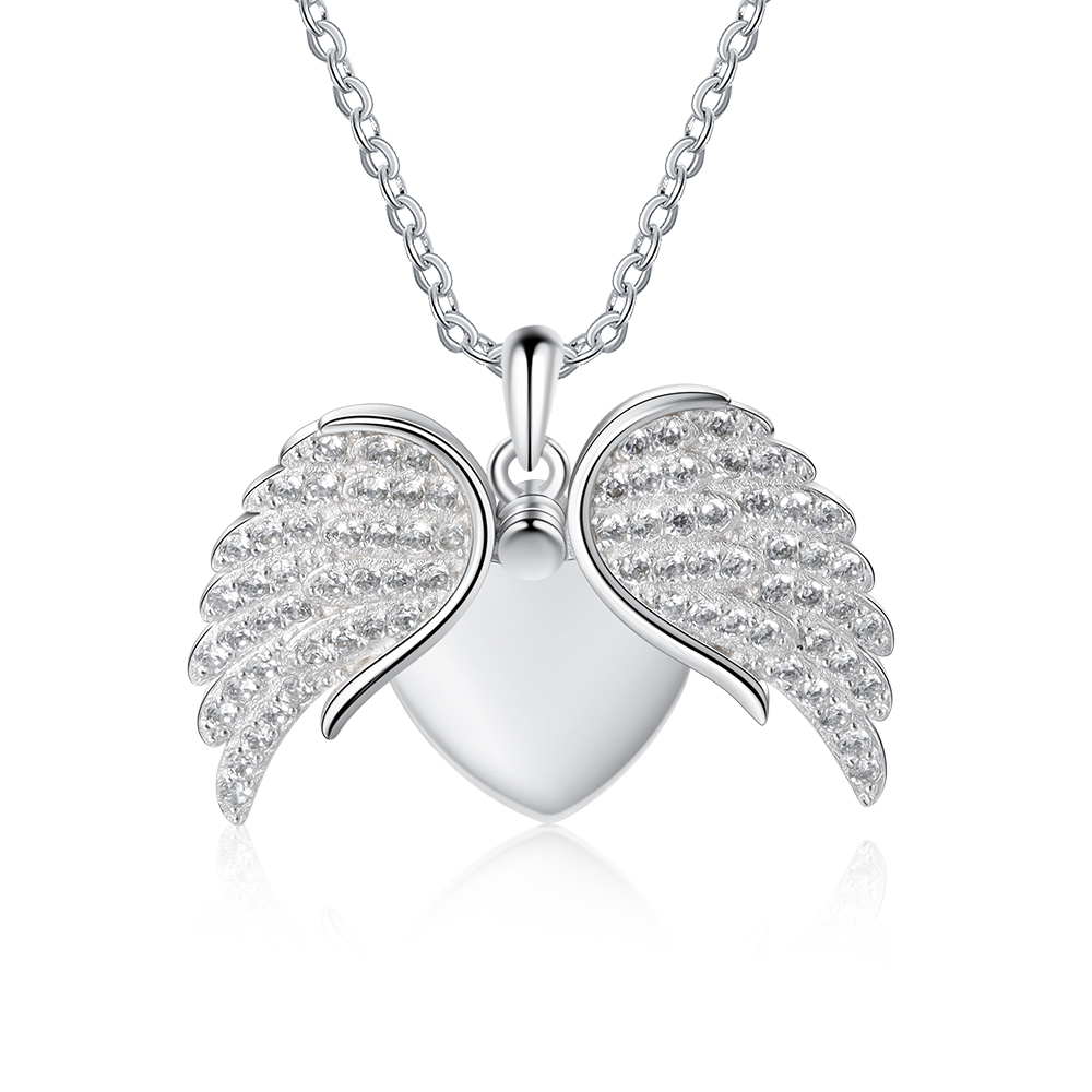 Collana con Ali d'Angelo Personalizzabile Incisione 2 Nomi Regalo di San Valentino | Jessemade
