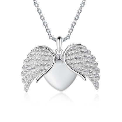Collana con Ali d'Angelo Personalizzabile Incisione 2 Nomi Regalo di San Valentino | Jessemade