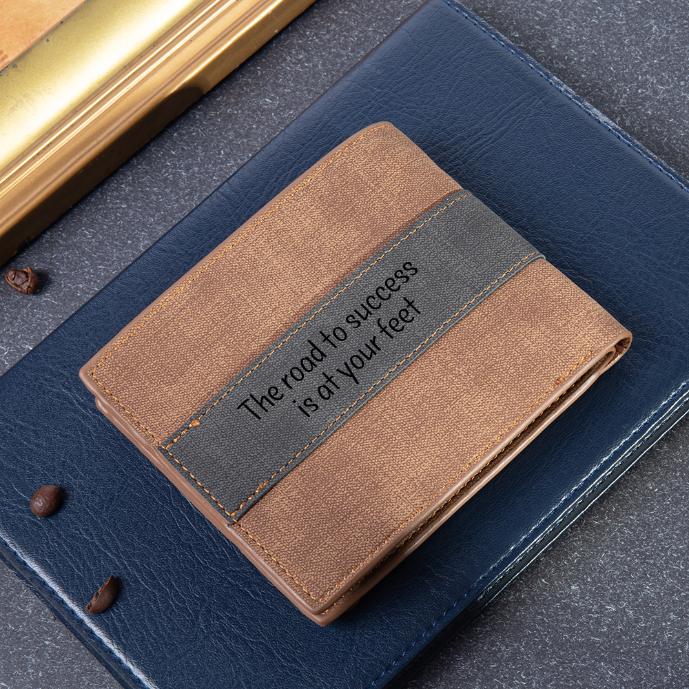 Portafoglio in pelle da uomo 2 testi personalizzabili regalo per papà