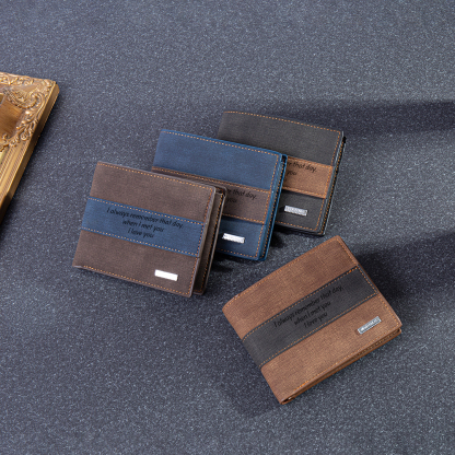 Portafoglio in pelle da uomo 2 testi personalizzabili regalo per papà