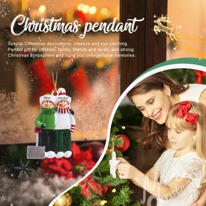 Bianco Natale mille candele... Ornamenti familiari ciondolo per albero di Natale 2 nomi personalizzati