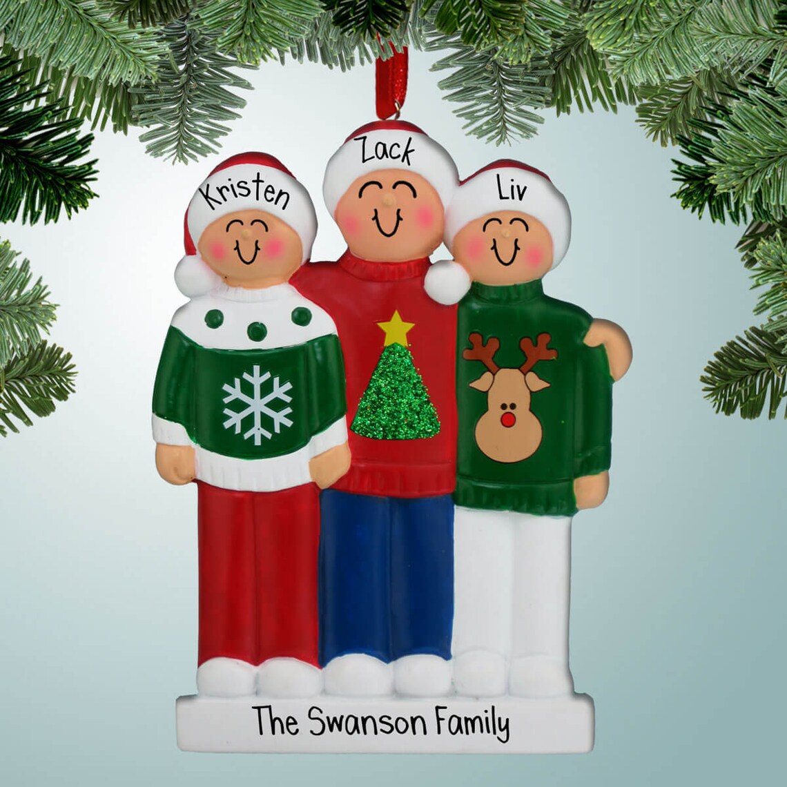 Ornamenti di Natale 3 Nomi e testi personalizzati 