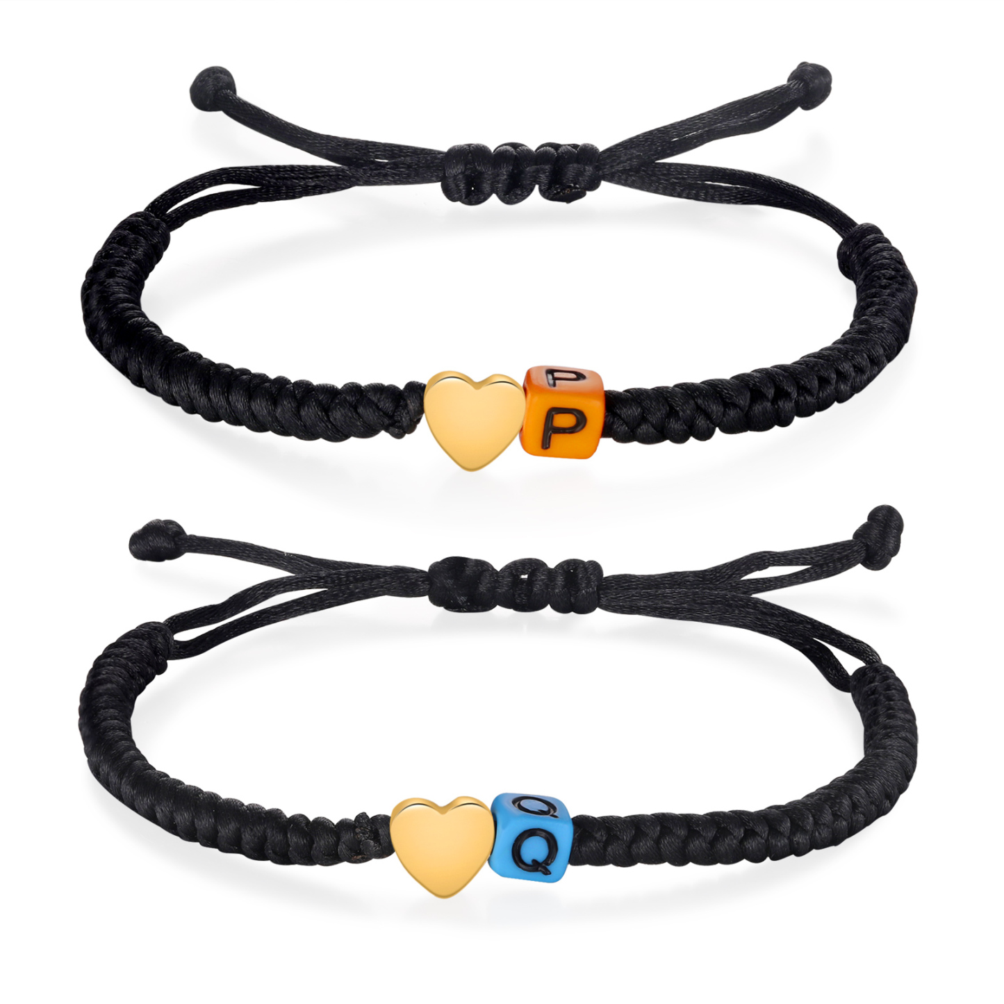 2PCS Braccialetto con perline di 2 lettere personalizzato regalo per scuola
