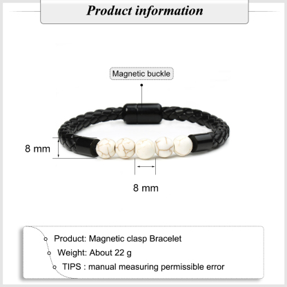 Tiger Eye Black Onyx Beaded Bracelet Men