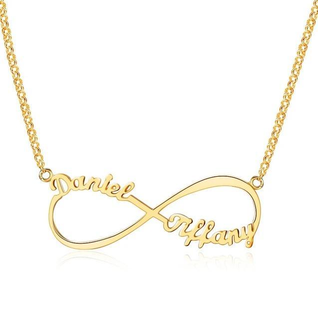 Collana infinito con 2 nomi in argento 925