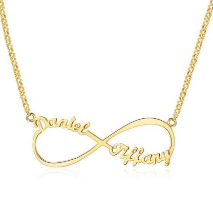 Collana infinito con 2 nomi in argento 925