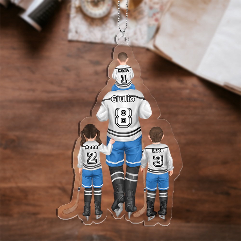 Portachiavi/Pendente acrilico hockey con immagine personalizzata regalo per bambino/papà | Jessemade