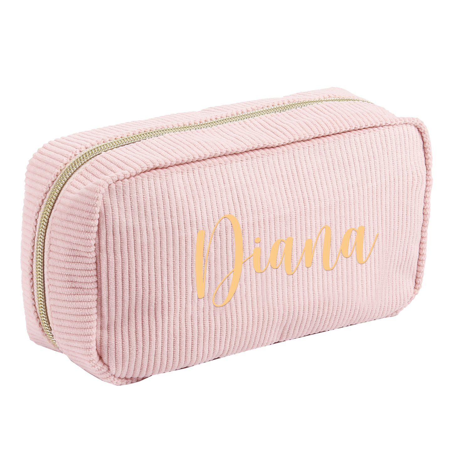 Borsa per cosmetici in velluto a coste per donna 1 nome personalizzato regalo per donna