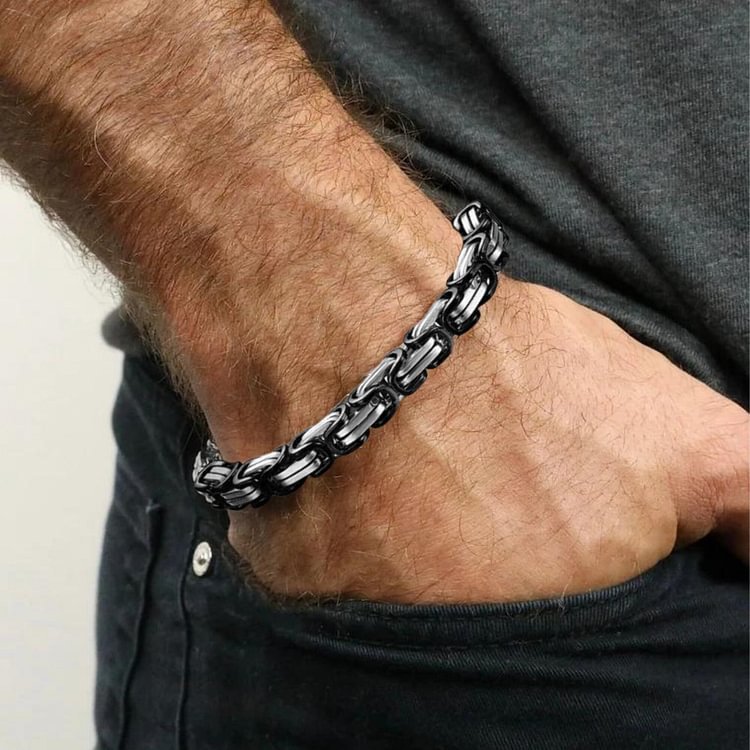 Braccialetto da uomo acciaio inox per papà marito nonno