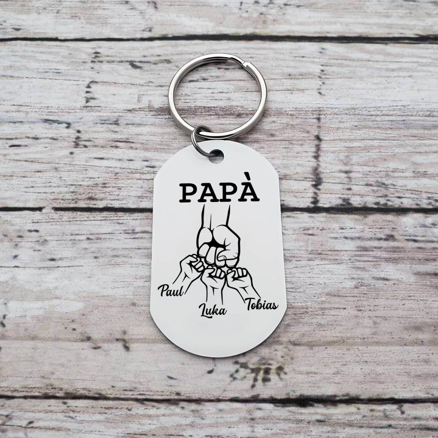 Caro Papà Abbiamo Cercato Di Trovare Il Regalo Perfetto-Portachiavi pugno a pugno 3 nomi regalo per papà