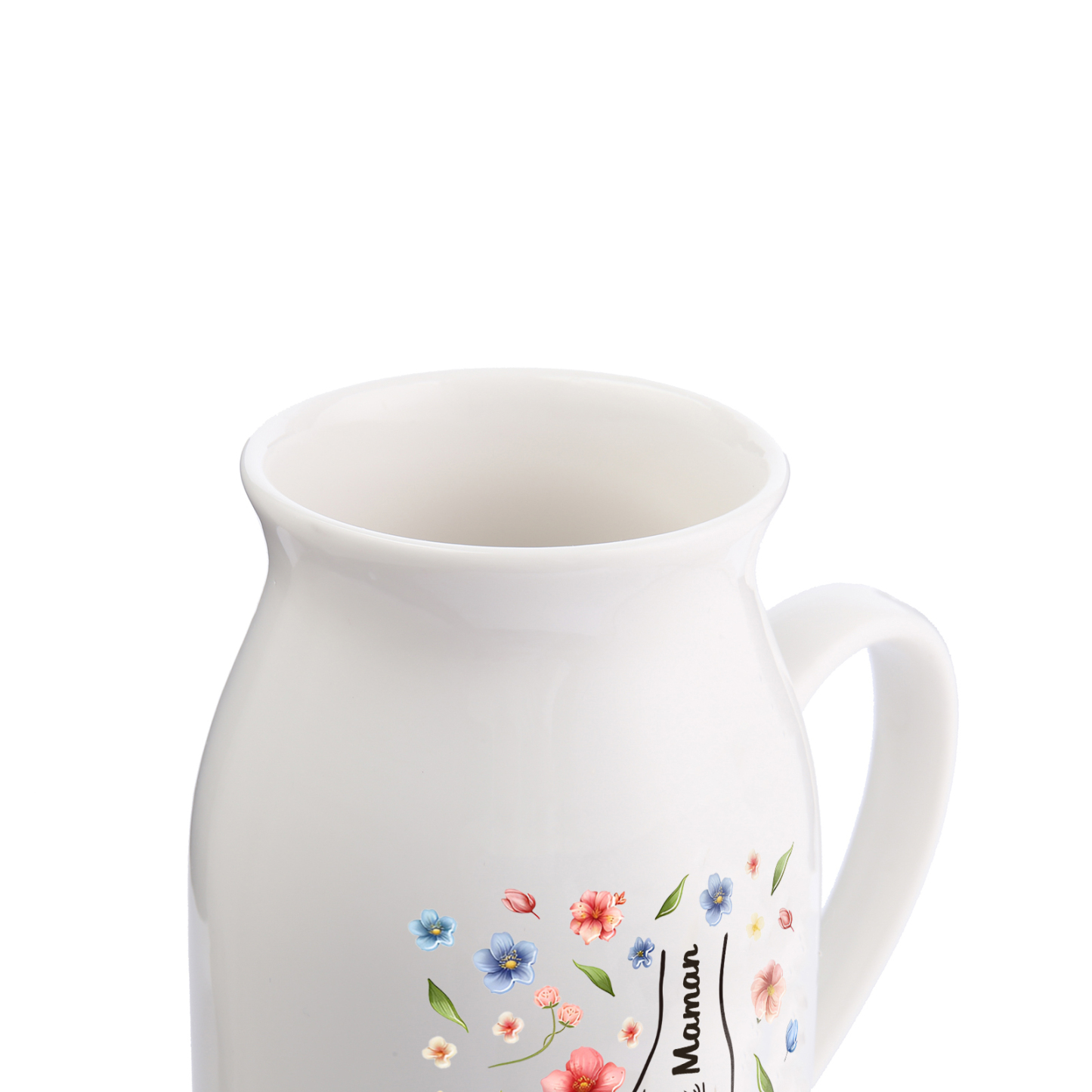 Vaso di ceramica con mano nella mano 3 nomi personalizzati per nonna/mamma