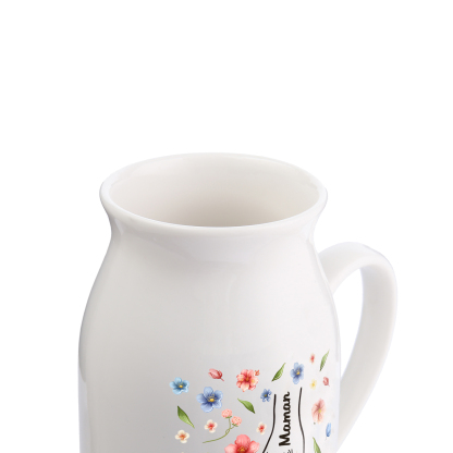 Vaso di ceramica con mano nella mano 3 nomi personalizzati per nonna/mamma