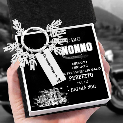 Portachiavi con ciondolo bambino 9 nomi personalizzati regalo per nonno festa dei nonni