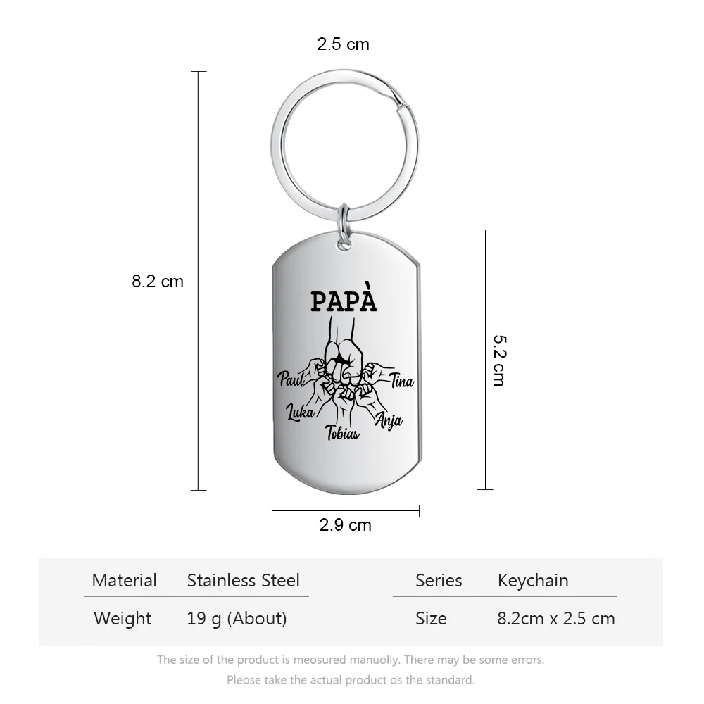 Caro Papà Abbiamo Cercato Di Trovare Il Regalo Perfetto-Portachiavi pugno a pugno 5 nomi regalo per papà