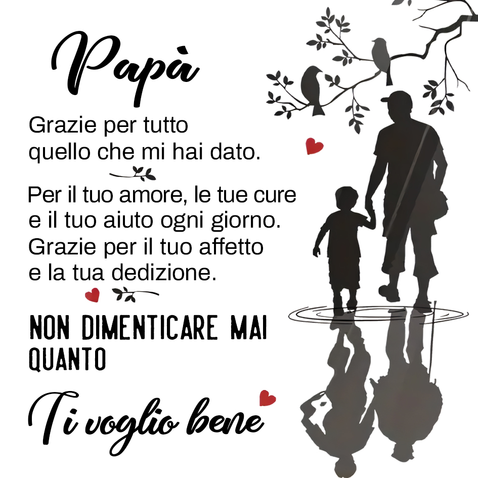 carta per papà - Grazie per tutto quello che mi hai dato