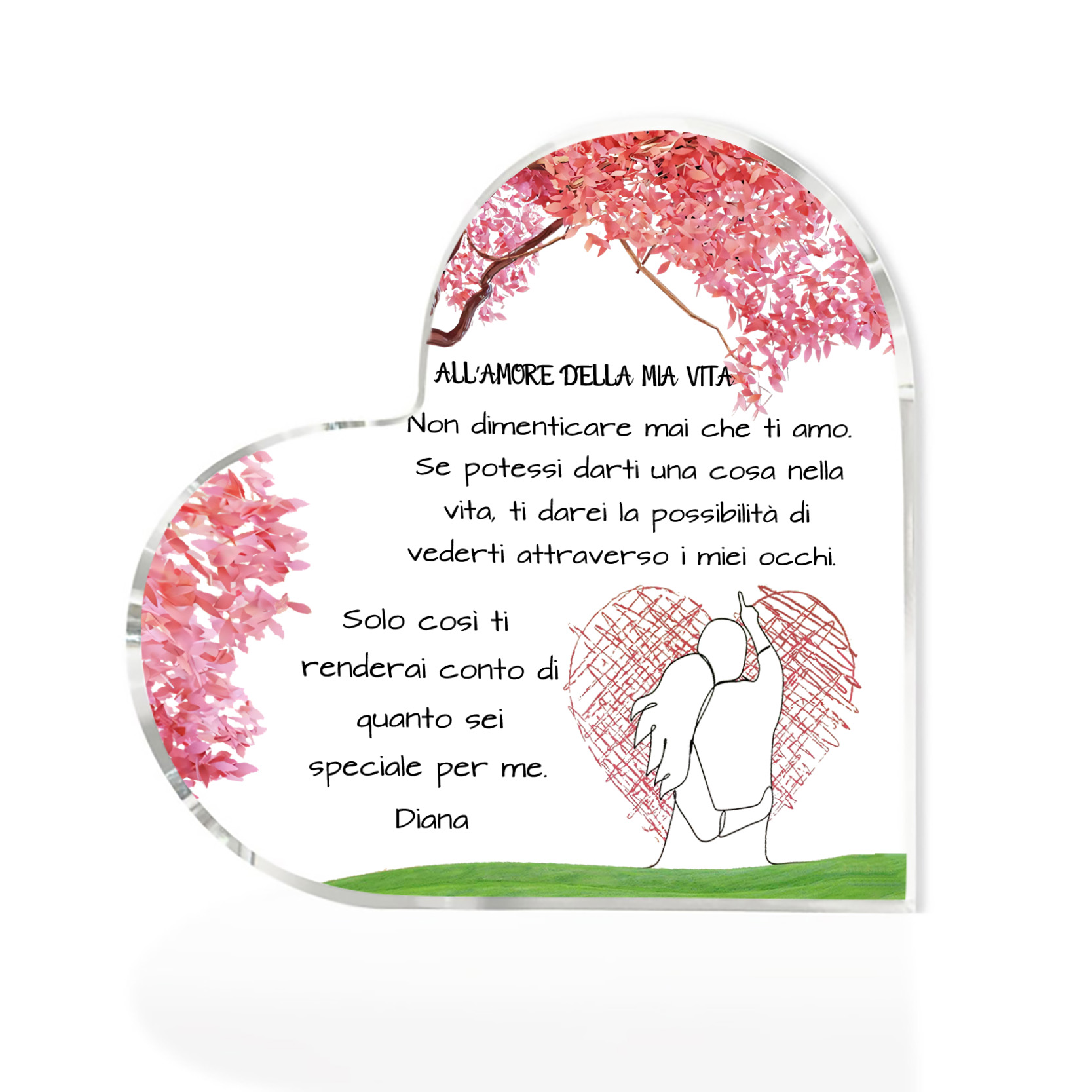 All'Amore della mia vita-deco acrilica sentimentale per coppia moglie marito anniversario 