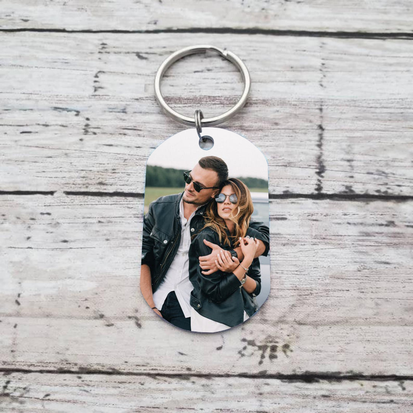 Nostro Primo Bacio-Portachiavi personalizzabile con foto e nome coppia