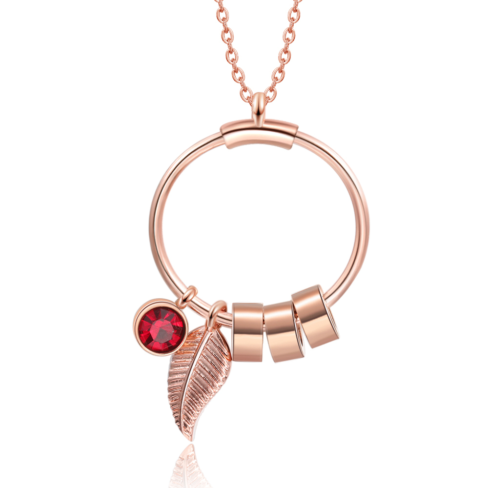 Collana con ciondolo 1 cerchi e pietra di nascita