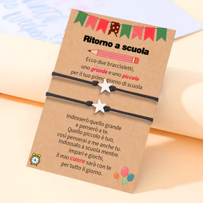 2PCS Braccialetto stella regorabile regalo per bambina con carta