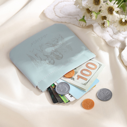 Portamonete in PU pelle con 1 foto personalizzata per donna