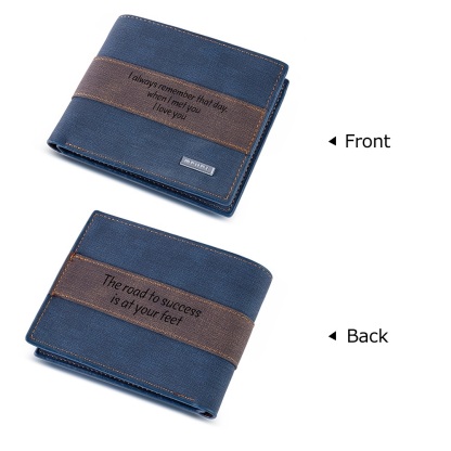 Portafoglio in pelle da uomo 2 testi personalizzabili regalo per papà