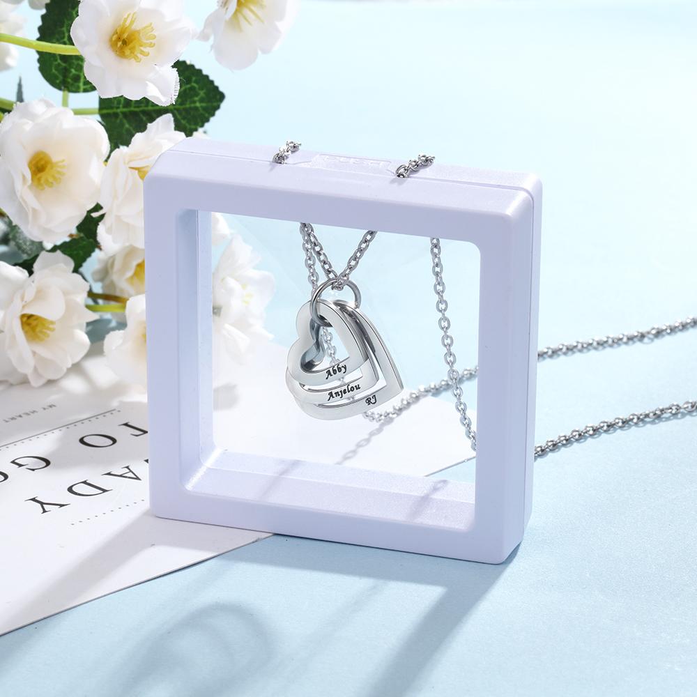Collana 3 nomi personalizzati con ciondolo cuore