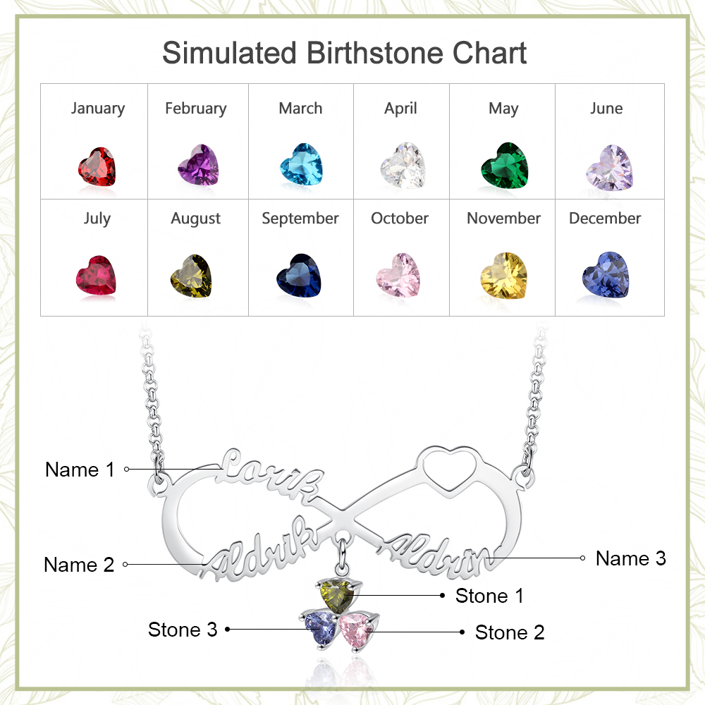 Collana Forever love infinito 3 nomi 3 pietre per lei