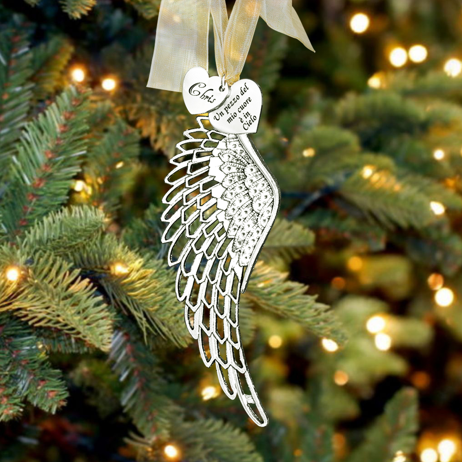 Un pezzo del mio cuore è in Cielo ali del angelo nome personalizzabile